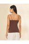 Women Brown Plain Strappy Vest - 3