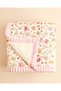 Pink Floral Flannel Sherpa Blanket with Border - 2