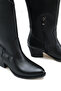 Black Cowboy Women's Boots Flat Zipper Western - 2