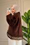 44447 - Stylish Comfortable Soft-Polyester Women's Knitwear Lace Detailed Long Sweater - 4