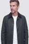 Brown Velvet Collar Men's Pocketed Coat - 3
