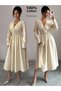 Rochie midi , bej - 5