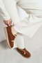 Lusha Tan Genuine Suede Leather with Fur Inside, Lace Detail, Thick Sole Women's Shoes - 3