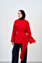 Women's Waist Belt Detail Tunic Red - 4