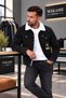 Men's Casual Regular Fit Fur Lined Denim Jacket - 3