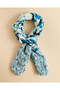 Women Blue And White Floral Printed Scarf - 2