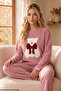 Gülkurusu Embroidered Top and Bottom Fleece Winter Knitted Pajama Set 26222116