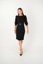 Crepe Fabric Sleeves Balloon Detailed Pencil Dress - Black - 2