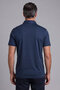Navy Blue Studio Shirt Collar Buttoned T-Shirt - 2