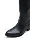 Black Cowboy Women's Boots Flat Zipper Western - 4