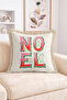 Noel Written Red Green Decorated Fringed-Tasseled Throw Pillow Cover - 2
