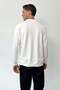 Men's Stand Collar Half Zipper Brand Printed Sweatshirt White - 6042 - 4