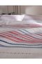 Adenya Sepeti Chapeiry Double 100% Cotton Karde Printed Sheet Pique Set - Red/Navy Blue - 7