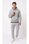 Men's Hooded Kangaroo Pocket 3 Thread Rastered Comfortable Fit Stone Sweatshirt - 5