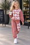 Girls Floral Pattern 2 Yarn Tracksuit Set Sweatshirt and Jogger Pants Casual Sportswear Comfortable Fit Kids Tracksuit Set 2-9 Years