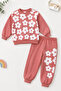 Girls Floral Pattern 2 Yarn Tracksuit Set Sweatshirt and Jogger Pants Casual Sportswear Comfortable Fit Kids Tracksuit Set 2-9 Years - 6