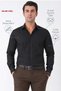 Black 100% Cotton Breathable Easy-Iron Long Sleeve Slim Fit Shirt Gk 766