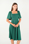 Crepe Fabric Square Collar Midiboy Evening Dress - EMERAL GREEN - 3