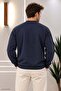 Men's Crew Neck Front Printed Long Sleeve Pique Sweatshirt 4011 - 4