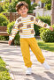 Ss Gi̇yi̇m Boys' Teddy Bear Patterned 2-Piece Tracksuit Set – Children's Sportswear with Yellow Pants - 2