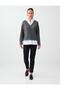 Anthracite Melange Shirt Collar Soft Touch Knitted Sweater - 2