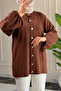 44433 - Stylish and Comfortable Polyester Women's Long Shirt with Drawstring Detail at the Sleeves and Neck - 6