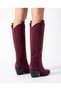 Women's Burgundy Suede Embroidered Western Adalina Cowboy Boots - 3