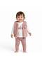 Girl's Plush Vest, Floral Patterned Blouse and Leggings 3-Piece Combination Set - 3