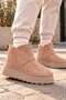 Children's Sand Winter Boots with Plush Suede Look Inside, Thick Platform Sole, Casual Boots