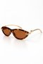 Bottevia Ultra Light Uv400 Filtered Women's Cat Eye Gold Leopard Frame Brown Sunglasses - 4