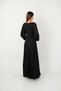 Crepe Fabric Sleeves Tulle Evening Dress - BLACK - 5
