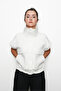 Women's Aura Snap Fastener Waist Adjustable Bomber Vest Off-White - 2
