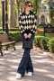 Women's Baklava Pattern Solid Color Polo Collar Sweater - 5
