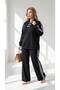 Women's Plus Size Long Sleeve Polo Collar Side Stripe Tracksuit Set 8306-27 - 2