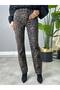 Leopard Patterned Flare Cut Jeans - 3