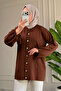 44433 - Stylish and Comfortable Polyester Women's Long Shirt with Drawstring Detail at the Sleeves and Neck - 5