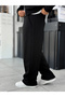 Black Basic Loose Fit Shawl Collar Tracksuit Pm-110 - 5