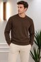 Men's Crew Neck Waffle Fabric Regular Fit Sweat 5851