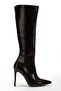 Zri̇nx-226 Premium Coffee Wrinkled Patent Leather Zippered Elastic Thin High Heeled Women's Boots 11 cm - 5
