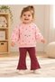 Baby Girl Heart Appliqued Sweatshirt and Ribbed Spanish Leggings 2-Piece Set - 4