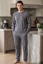 Smoked Teddy Bear Printed Cotton Lycra Knitted Pajama Set 26241803-1 - 2