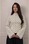 Women's High Neck Corset Detailed Wide Sleeve Blouse - 2