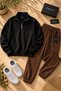 Premium Unisex Cotton Half Zipper Sweatshirt Jogger Set 3 Yarn Bottom-Top Set