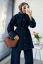 Premium Denim Oversize Two-Piece Jeans Set – Dark Blue - 3