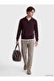 Plum Polo Collar Wool Blend Men's Knitwear Sweater (W6) - 2