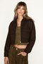 Lumste women's zippered pocket coffee brown jacket - 3
