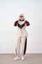 Women's Double Color Adjustable Waist Zipper Suit Cream
