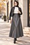 Belted Leather Skirt Smoked Hm2641