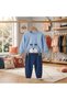 100% Cotton Seasonal Men's Suit with Kangaroo Pocket 12 Months, 2Y, 3Y, 4Y Men's Blue - 2