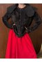 Lace Collar Detailed Plush Cardigan 2901 - Brown - 2